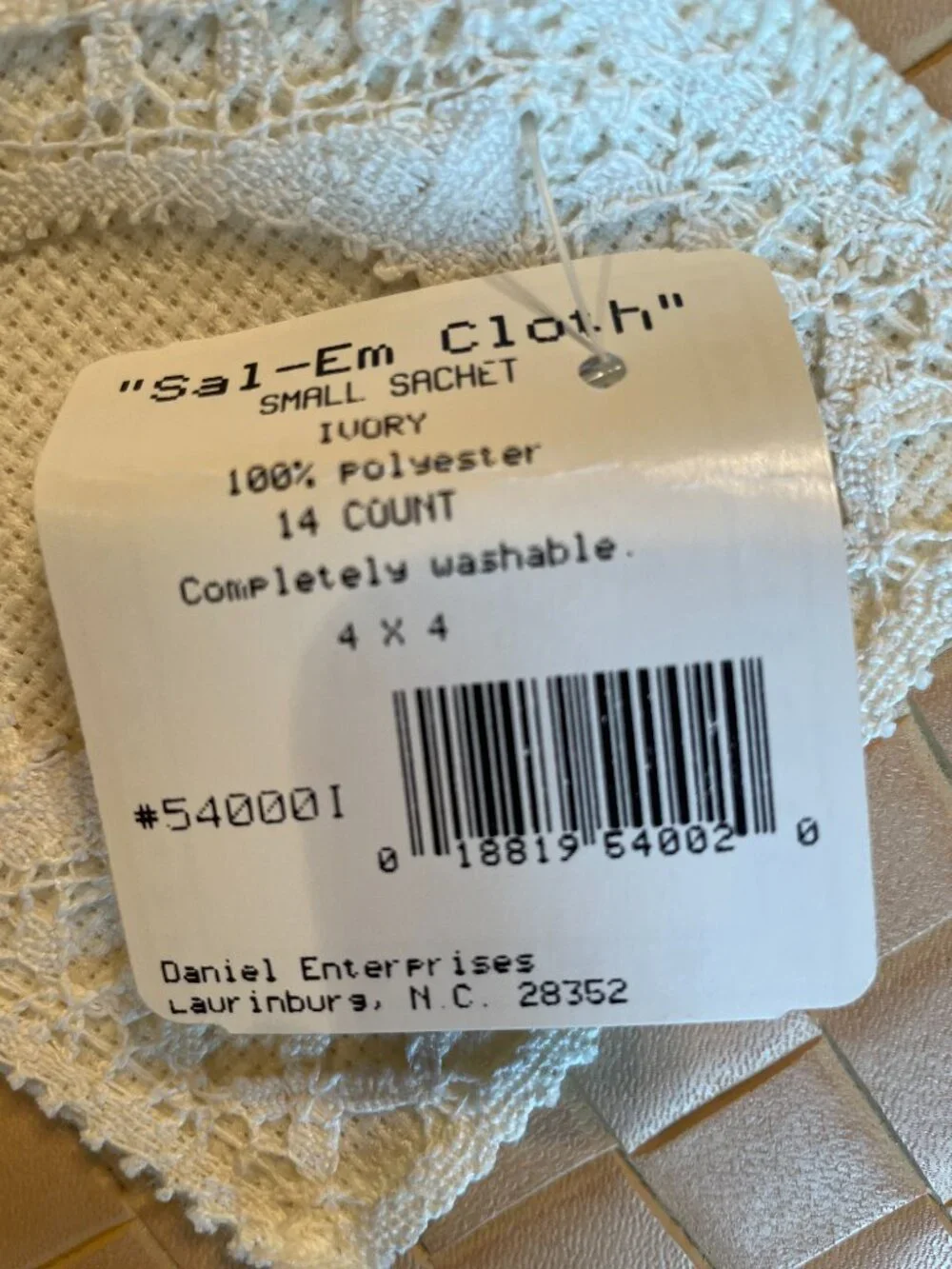 Crafter's Pride Sal-Em Cloth Small Sachet Ivory New
